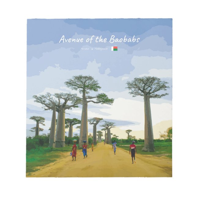 Allee der Baobabs, Madagaskar - Landschaft Notizblock (Vorderseite)