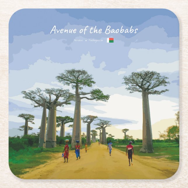 Allee der Baobabs, Madagaskar - Landschaft Rechteckiger Pappuntersetzer (Vorderseite)