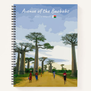 Allee der Baobabs, Madagaskar - Landschaft Spr Notizbuch