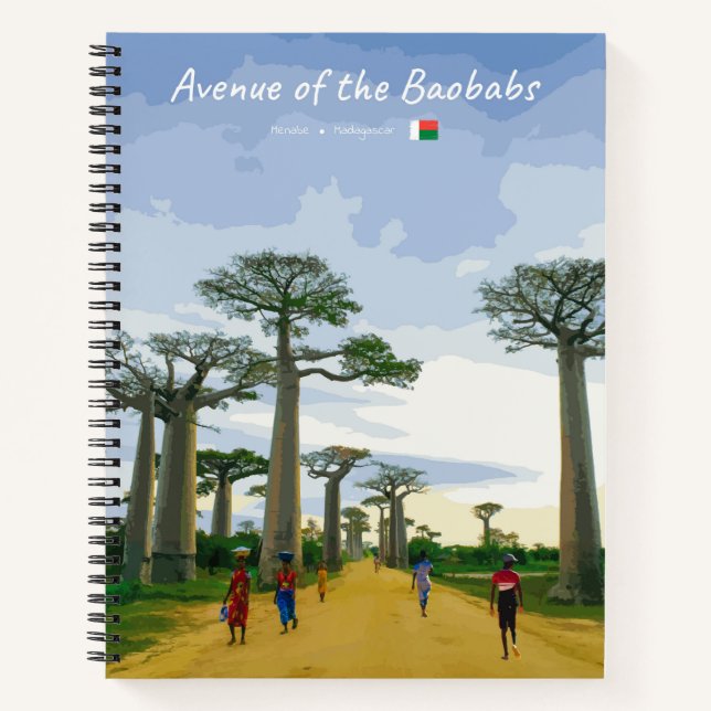Allee der Baobabs, Madagaskar - Landschaft Spr Notizbuch (Vorderseite)