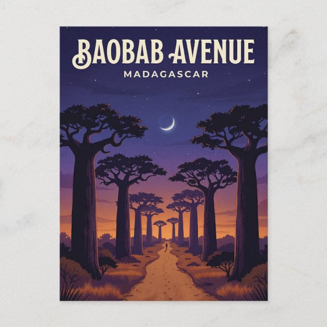 Allee der Baobabs, Morondava, Menabe Postkarte (Vorderseite)