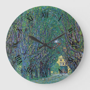 Allee im Schlosspark Kammer von Gustav Klimt Große Wanduhr