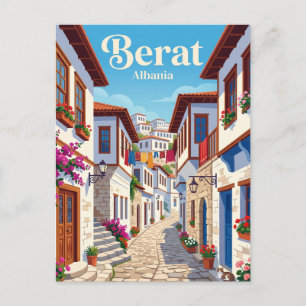 Allee in der Altstadt von Berat Albanien Postkarte