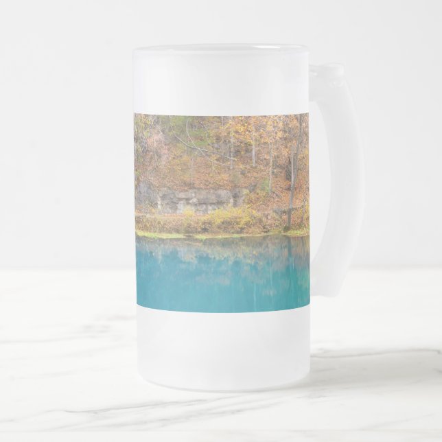 Allees Blue Spring Mattiert Glass Beer Tasse (VorderseiteRechts)