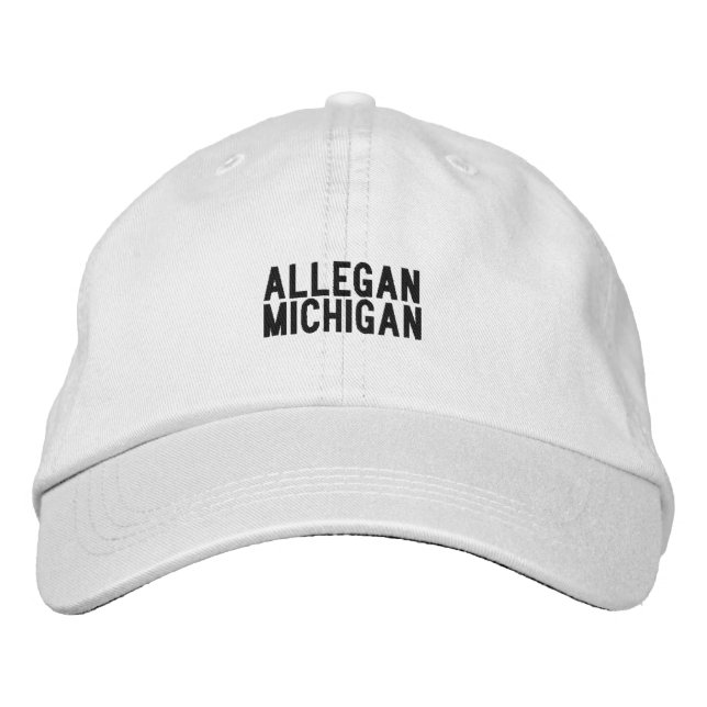 ALLEGAN Michigan Hat Bestickte Baseballkappe (Vorderseite)