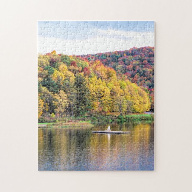 Allegano Staat Park NY Lake im Herbst Puzzle (Vertikal)