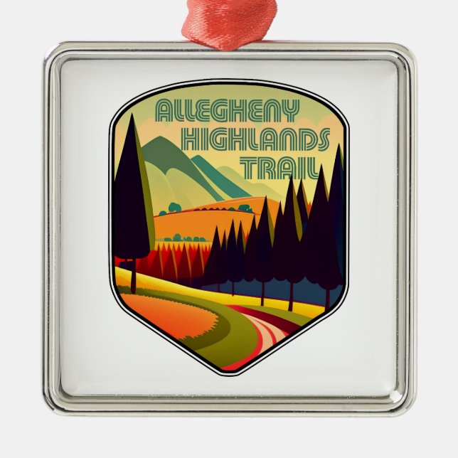 Allegheny Highlands Trail West Virginia Farben Ornament Aus Metall (Vorne)