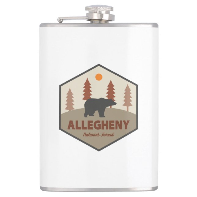 Allegheny National Forest Bear Flachmann (Vorderseite)
