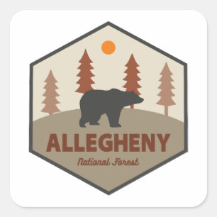 Allegheny National Forest Bear Quadratischer Aufkleber