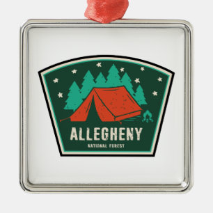 Allegheny National Forest Camping Ornament Aus Metall