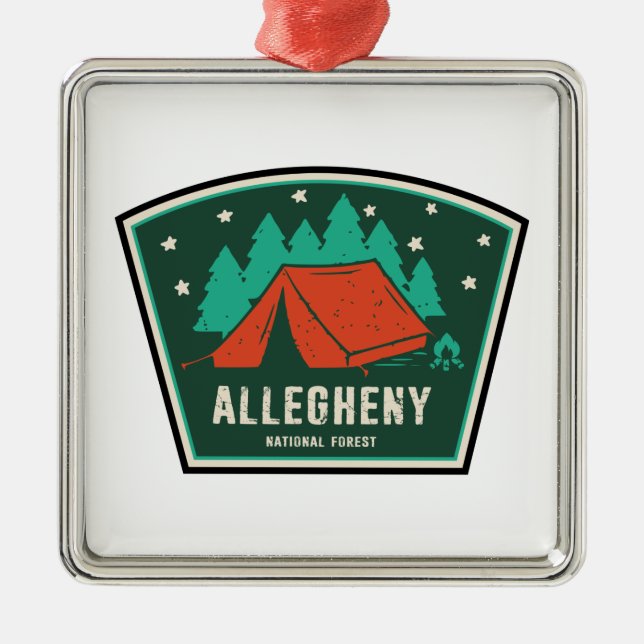 Allegheny National Forest Camping Ornament Aus Metall (Vorne)