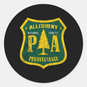 Allegheny National Forest Pennsylvania Shield Look Runder Aufkleber