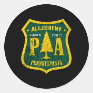 Allegheny National Forest Pennsylvania Shield Look Runder Aufkleber