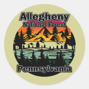 Allegheny National Forest Pennsylvania Vintage Runder Aufkleber