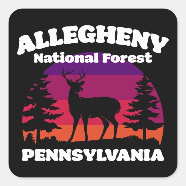 Allegheny National Forest Quadratischer Aufkleber (Vorderseite)