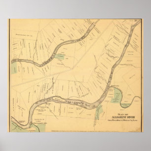 Allegheny River Pa, Karte Poster