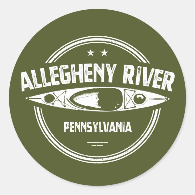 Allegheny River, Pennsylvania Runder Aufkleber (Vorderseite)