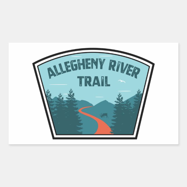 Allegheny River Trail Rechteckiger Aufkleber (Vorderseite)