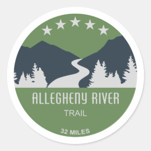 Allegheny River Trail Runder Aufkleber