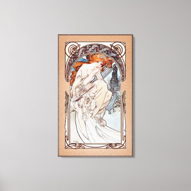 Allegorie de la Musique von Alphonse Mucha Leinwanddruck (Vorderseite)