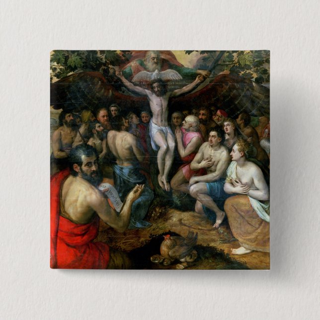 Allegorie der Dreiheit (Öl auf Platte) Button (Vorderseite)