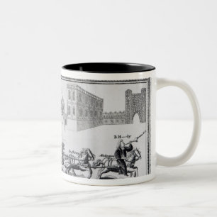 Allegorie der Gefahren der niedrigen Kirche Zweifarbige Tasse