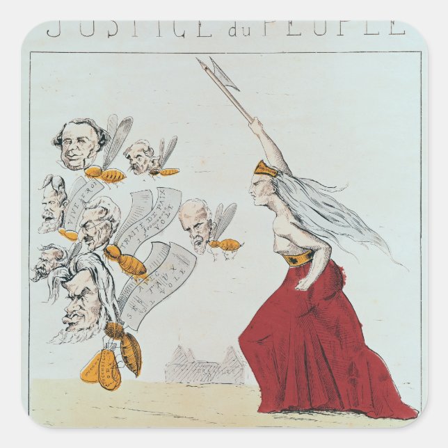 Allegorie der Gemeinde, 1871 Quadratischer Aufkleber (Vorderseite)