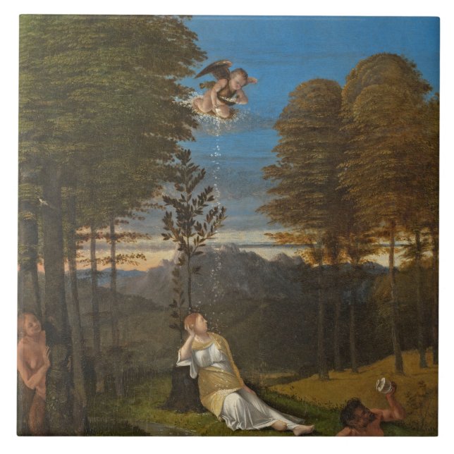 Allegorie der Keuschheit, C. 1505 (Öl auf Platte) Fliese (Vorderseite)