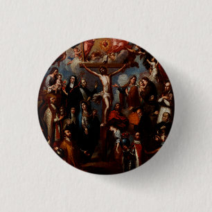 Allegorie der Kreuzigung mit Jesuiten-Heiligen  Button