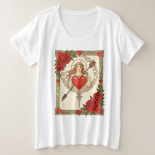 Allegorie der Liebe Vintage Art Nouveau Romanze Große Größe T-Shirt