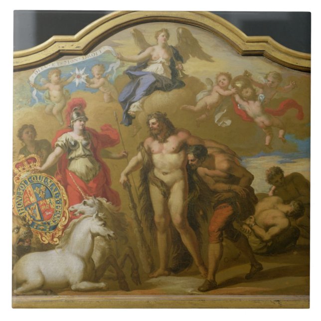 Allegorie des Powers von Großbritannien auf dem Fliese (Vorderseite)