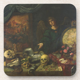 Allegorie von Eitelkeit, 1650-60 (Öl auf Leinwand Getränkeuntersetzer