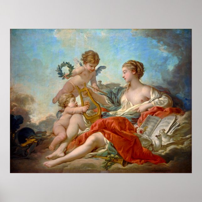 Allegory of Music von François Boucher Poster (Vorne)