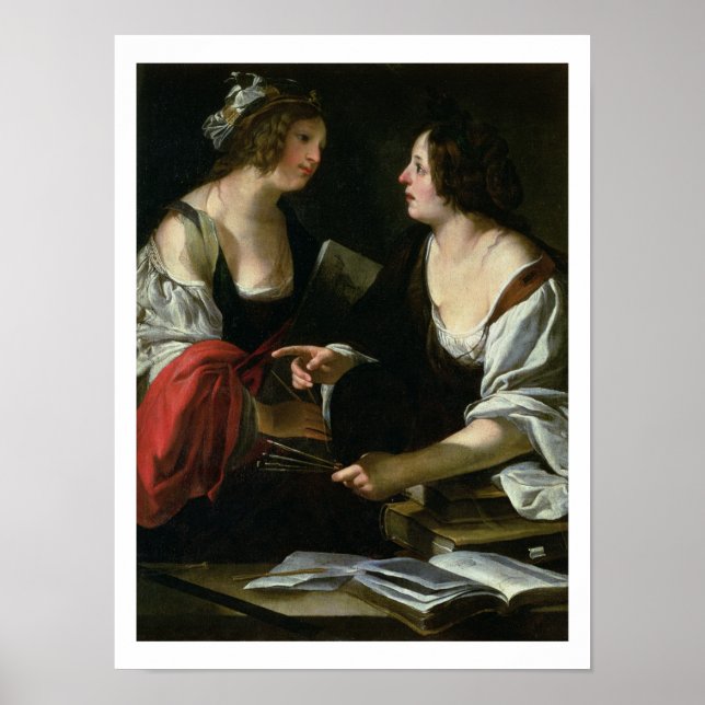 Allegory of Painting and Architecture, c.1620 (Öl) Poster (Vorne)