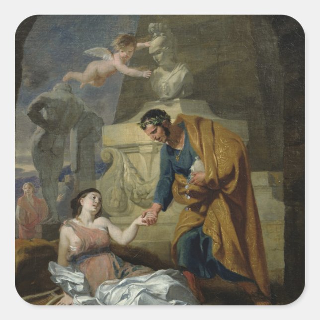 Allegory of the Arts and Patronage Quadratischer Aufkleber (Vorderseite)