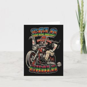 Allein Cholo Lustige Calavera Biker Latino Straßen Karte