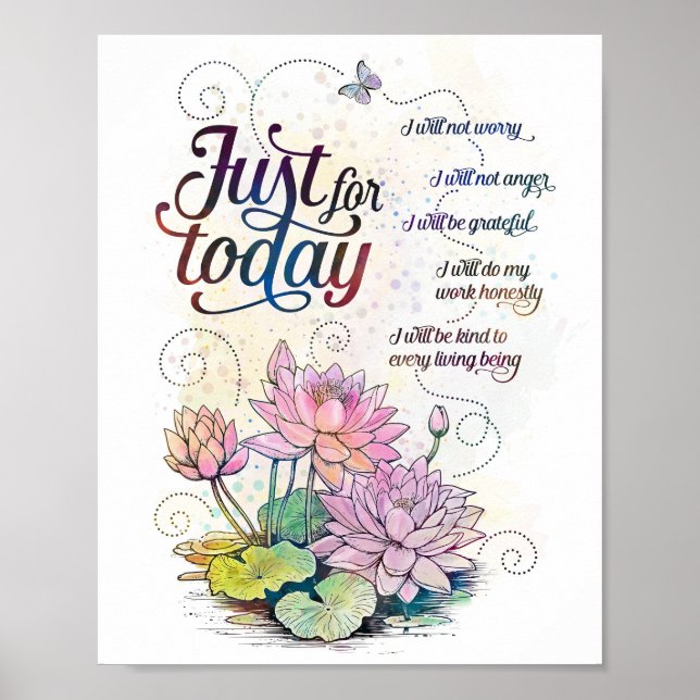 Allein für heute treten die Grundsätze von Reiki a Poster (Vorne)