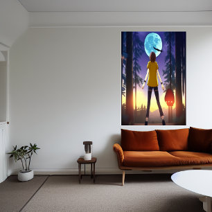 Allein im Wald   AI Art Poster