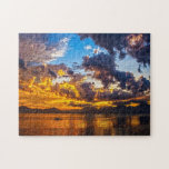 Allein in Sundown Puzzle<br><div class="desc">Ein kleines Boot in der Bucht von Danang,  Zentralvietnam.</div>