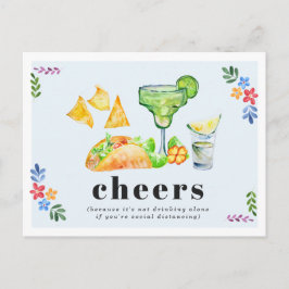 Allein Tacos und Tequila trinken Soziale Distanz Postkarte