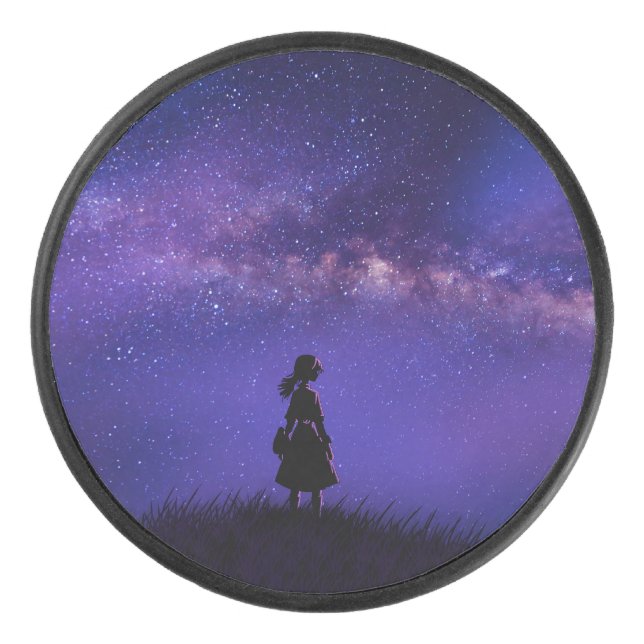 Allein und Sternennacht Eishockey Puck (Vorderseite)