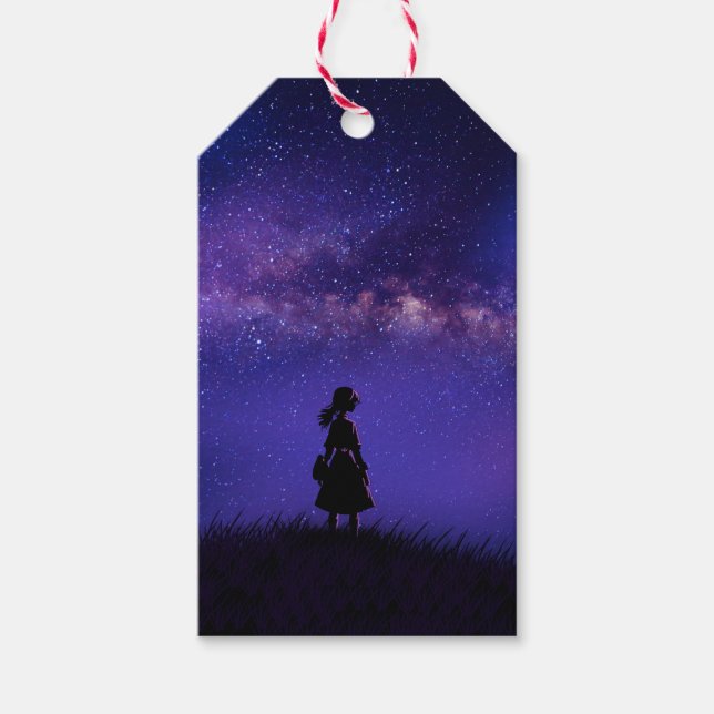 Allein und Sternennacht Geschenkanhänger (Vorderseite)