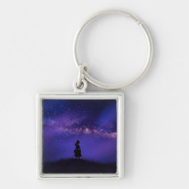 Allein und Sternennacht Schlüsselanhänger
