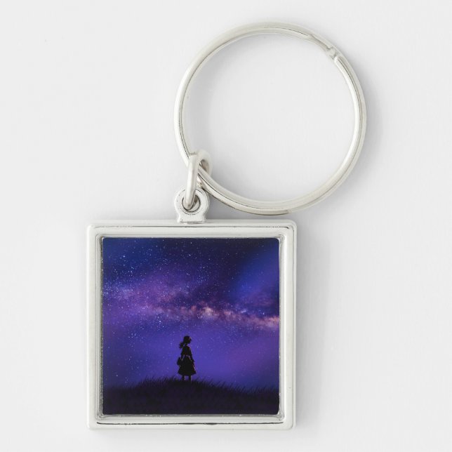 Allein und Sternennacht Schlüsselanhänger (Vorne)