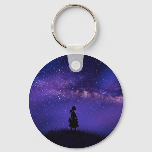 Allein und Sternennacht Schlüsselanhänger (Vorderseite)