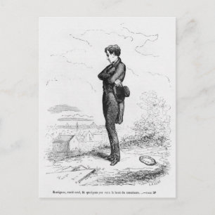 Allein Verlassen ging Rastignac ein paar Schritte Postkarte