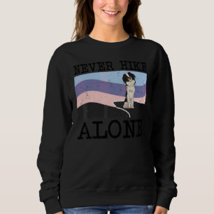 Allein wandern nie Japanischer Chin-Hund Wanderung Sweatshirt