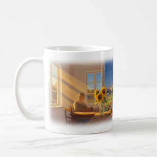 Alleinsein ist nicht einsam Sonnig Morgen Frieden Kaffeetasse