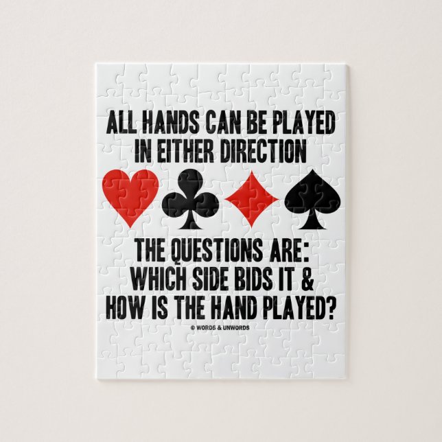 Allen (Brücken-) Händen können gespielt werden Puzzle (Vertikal)