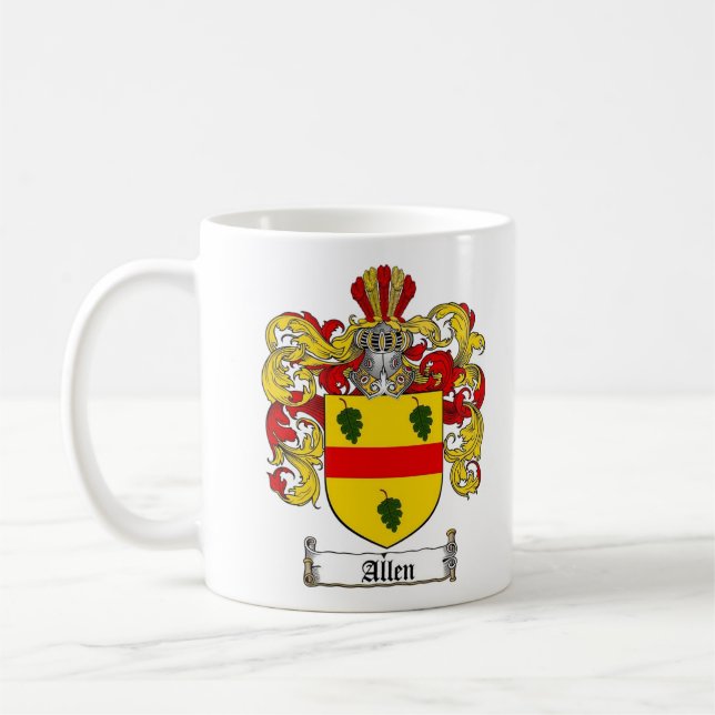 Allen Coat of Arms Coffee Tasse - Größe 11oz (Links)